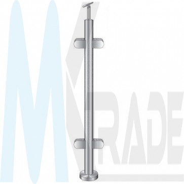 Mittelpfosten Ø42,4mm, h=1000mm, Handlaufhalter flexibel Ø42,4mm, für Stiege