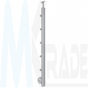 Pfosten Ø42,4mm, h=1000mm, Handlaufhalter flexibel Ø42,4mm, für Stiege