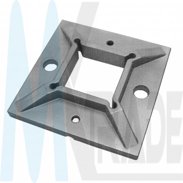 Edelstahl Grundplatte 100x100mm für Pfosten 40x40mm