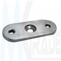 Handlaufhalter Anschraubplatte, Anbau Flach, satiniert