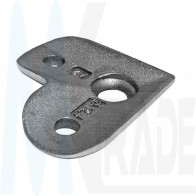 Handlaufhalter Anschraubplatte Eck, Anbau Rund Ø42,4, satiniert