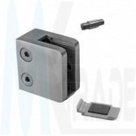 Glashalter Edelstahl 45x45 Anbau Flach mit Auflage