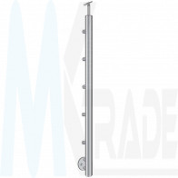 Pfosten Ø42,4mm, h=1000mm, Handlaufhalter flexibel Ø42,4mm