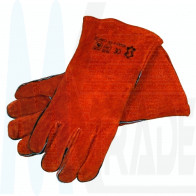 Schweißerhandschuhe Rot, gefüttert