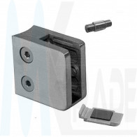 Glashalter Edelstahl 45x45 Anbau Ø 42,4mm mit Auflage
