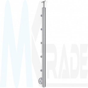 Pfosten Ø42,4mm, h=1000mm, Handlaufhalter flexibel Ø42,4mm