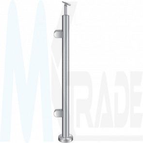 Endpfosten Ø42,4mm, h=1000mm, Handlaufhalter flexibel Ø42,4mm, für Stiege